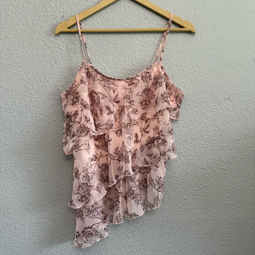 Ruffled Assymetrical Blouse Size‎ Large NWT